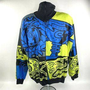 Colmar Sportswear Made In Italy Pullover Jacket Windbreaker Blue Yellow Trophy